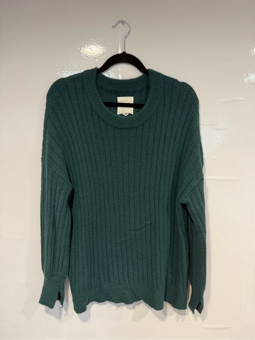 Green Ribbed Crewneck Aerie Buttercream Sweater